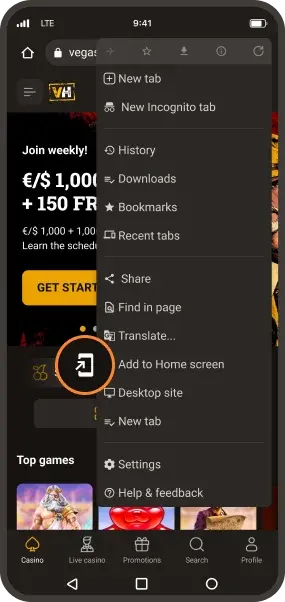 Installationsanleitung für die Vegas Hunter App